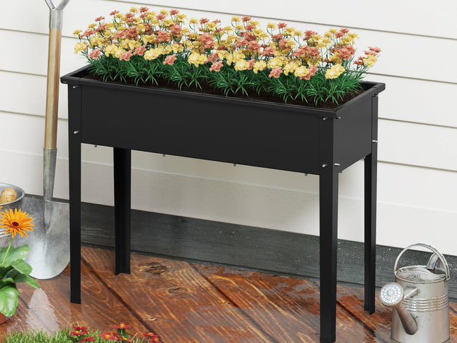 Raised Garden Bed Elevated Metal Planter Box with Legs Drainage Holes