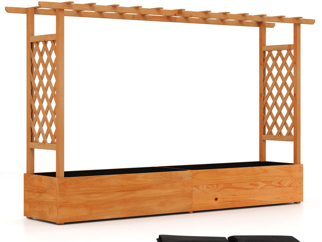 Raised Garden Bed Planter Box with Lattice Trellis Drainage Holes