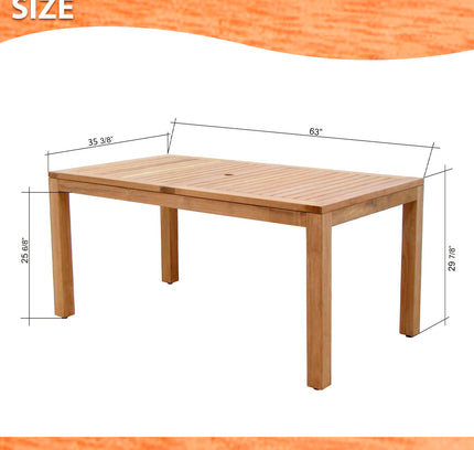 Rinjani Rectangular Table and 6 Manhattan Black Armchair