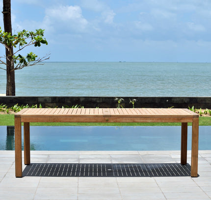 Rinjani Rectangular Teak Table and Fortuna Armchair Dining Set