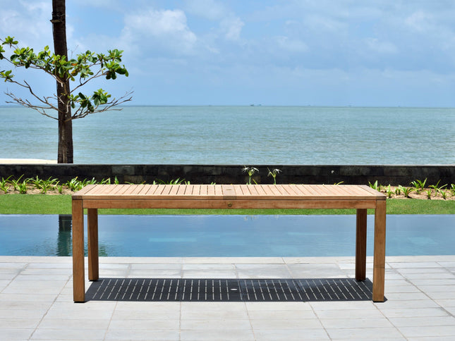 Rinjani Rectangular Teak Table and Fortuna Armchair Dining Set