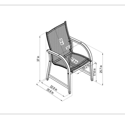 Manhattan Black Armchair - 4 Piece