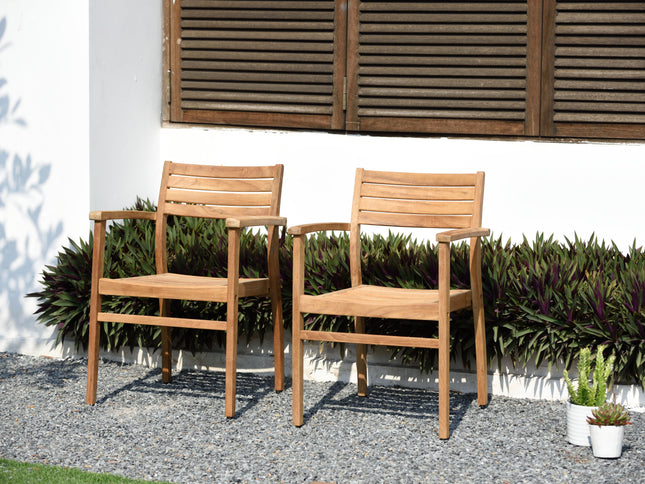 Julien FSC Certified Teak Wood Outdoor Patio Extendable Dining Set
