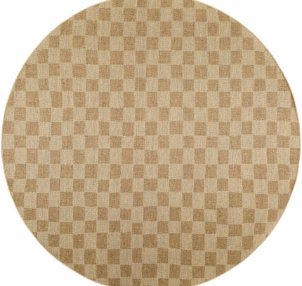 Kuval Checkered Brown Outdoor Rug