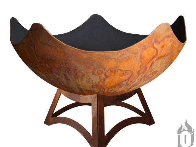 Ohio Flame Stellar Fire Bowl, Hollow Base, Patina, 30"-41"