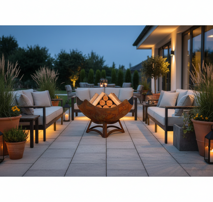 Ohio Flame Stellar Fire Bowl, Hollow Base, Patina, 30"-41"