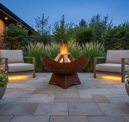 Ohio Flame Stellar Fire Bowl, Standard Base, Patina, 30"-41"