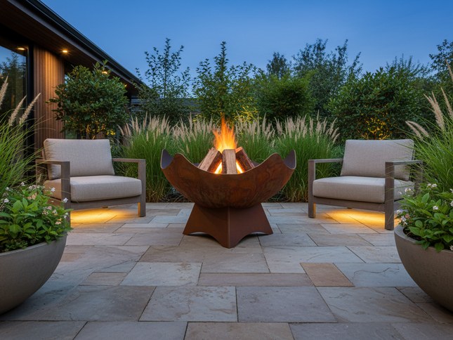 Ohio Flame Stellar Fire Bowl, Standard Base, Patina, 30"-41"
