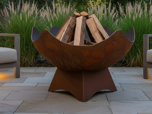 Ohio Flame Stellar Fire Bowl, Standard Base, Patina, 30"-41"
