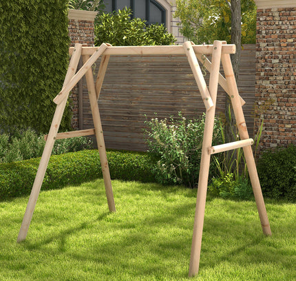 Heavy Duty Wooden Swing Frame with Reinforced Bars
