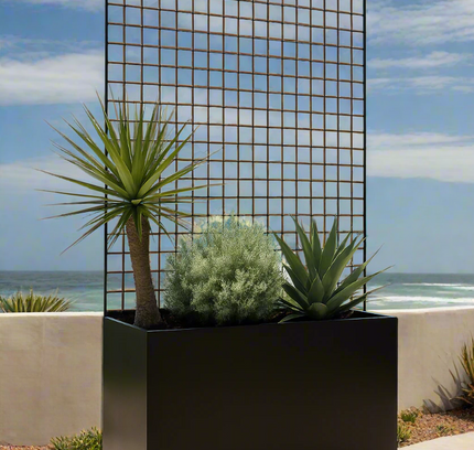 Steel Edge Planter with Trellis