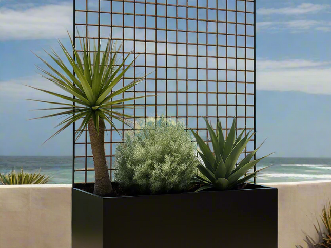 Steel Edge Planter with Trellis