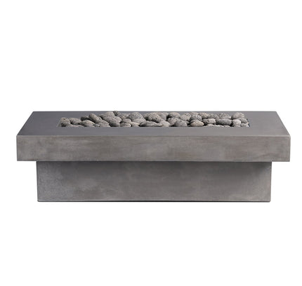 Terraza Concrete Gas Fire Pit Table 60" x 24" x 17"