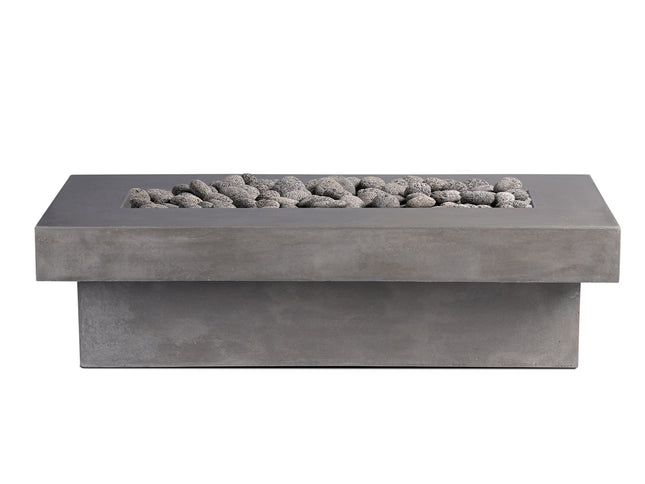 Terraza Concrete Gas Fire Pit Table 60" x 24" x 17"