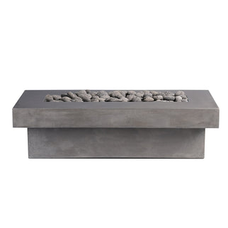 Terraza Concrete Gas Fire Pit Table 60" x 24" x 17"