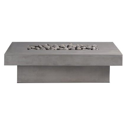 Toplina Rectangular Concrete Gas Fire Pit Table 60" x 30"