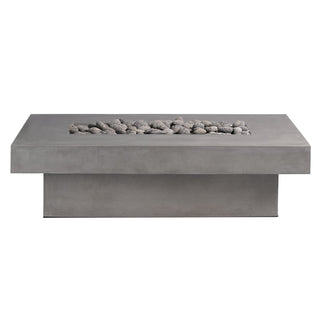 Toplina Rectangular Concrete Gas Fire Pit Table 60" x 30"