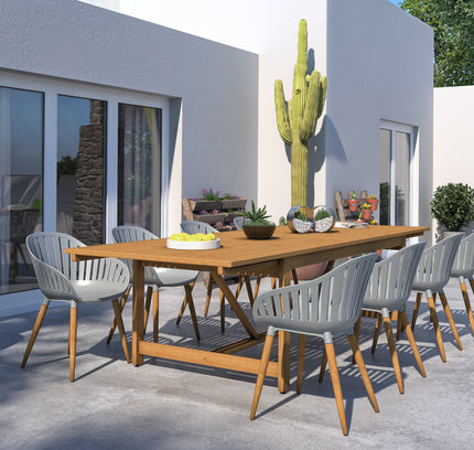 Leyland Table and Nassau Grey Armchairs Dining Set
