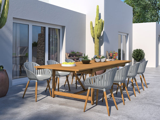 Leyland Table and Nassau Grey Armchairs Dining Set