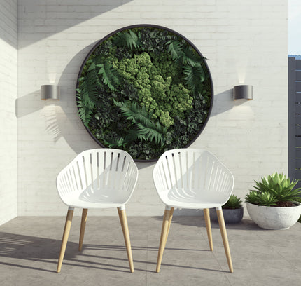 Leyland Table and Nassau White Armchairs Dining Set