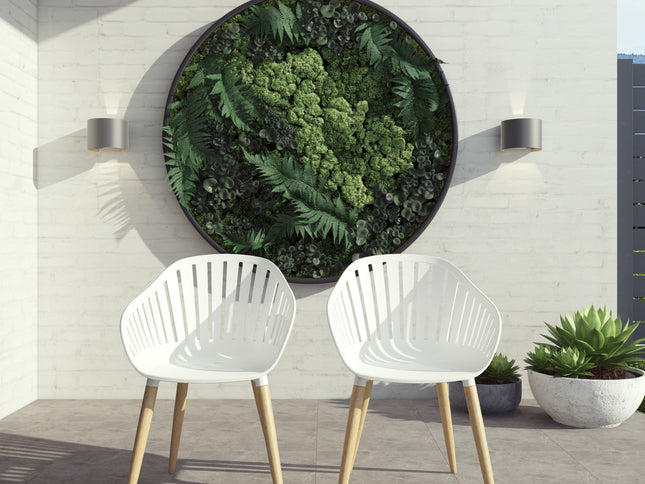 Leyland Table and Nassau White Armchairs Dining Set