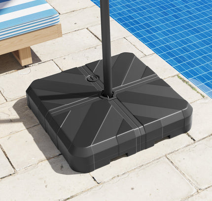 Weighted Offset Umbrella Base with Cross Bracket and Cut-out Handles