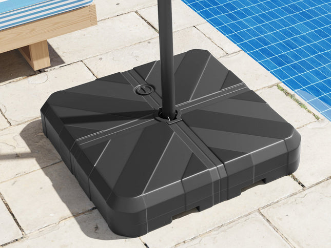 Weighted Offset Umbrella Base with Cross Bracket and Cut-out Handles