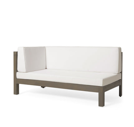Brava X-Back 4-Piece Acacia Wood Outdoor Sofa Set — White, Mid-Century Modern