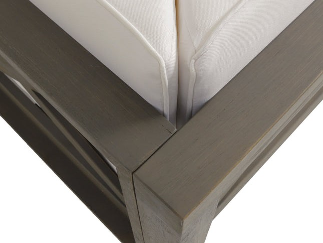 Brava X-Back 4-Piece Acacia Wood Outdoor Sofa Set — White, Mid-Century Modern