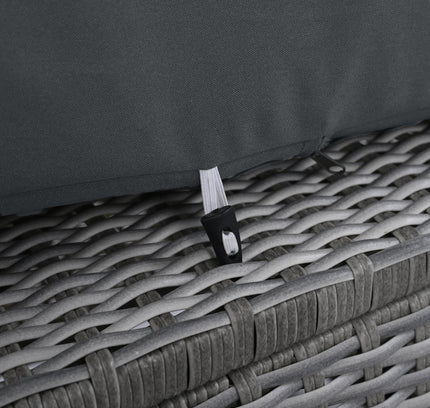 Outdoor Rattan Patio Furniture Set with Adjustable Recliners, Ottomans & Tables