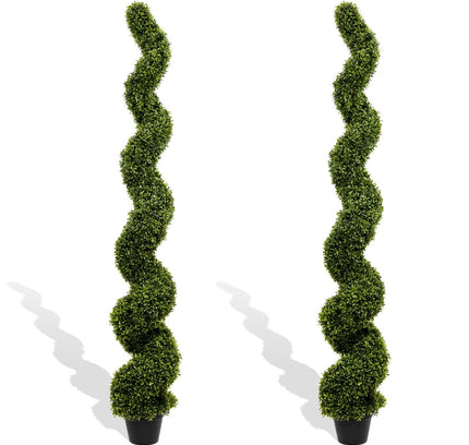 Artificial Outdoor UV Resistant Plastic Boxwood Topiary Spiral Tree