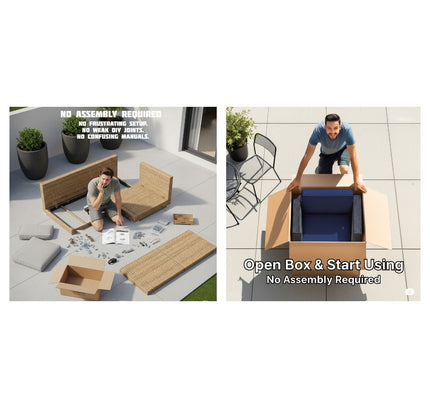 Outdoor Patio Chair Set For Patio With Foam Cushions