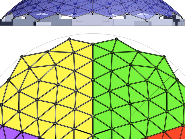 CNC Spaceship - 99 Ft / 30 meter diameter stainless geodesic roof cover