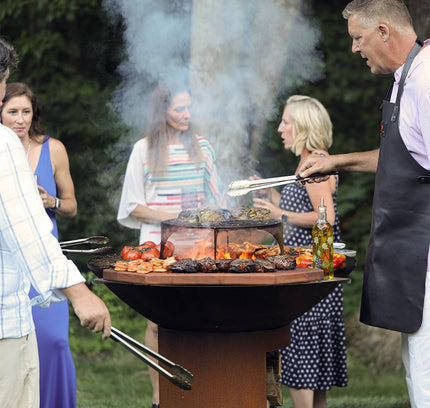 Arteflame Classic 40″ — Round Base Flat-Top Grill & Fire Bowl (CORTEN Steel)