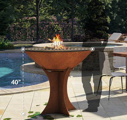 Arteflame XXL 40" Flat Top Grill - High Euro Base