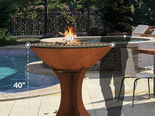 Arteflame XXL 40" Flat Top Grill - High Euro Base