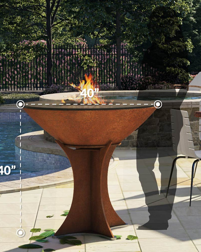 Arteflame XXL 40" Flat Top Grill - High Euro Base