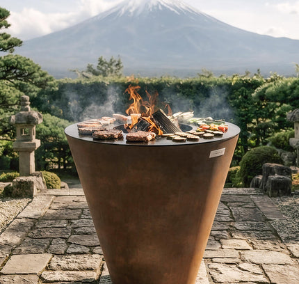 Arteflame One Series 40″ — XXL Flat-Top Charcoal Grill & Fire Bowl (Single-Piece CORTEN Body)