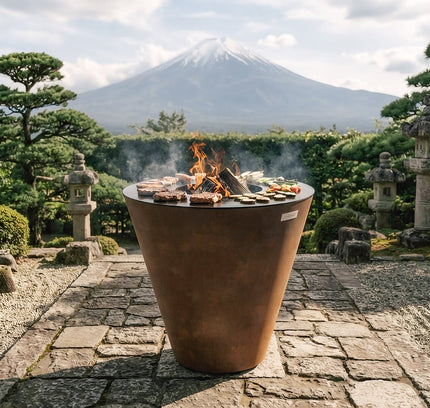 Arteflame One Series 40″ — XXL Flat-Top Charcoal Grill & Fire Bowl (Single-Piece CORTEN Body)