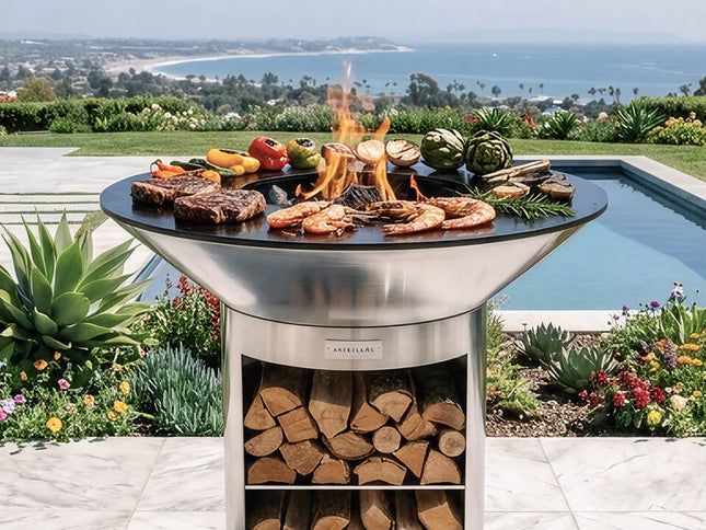 Arteflame 40″ Platinum Series Flat-Top Grill, Stainless, Storage Base