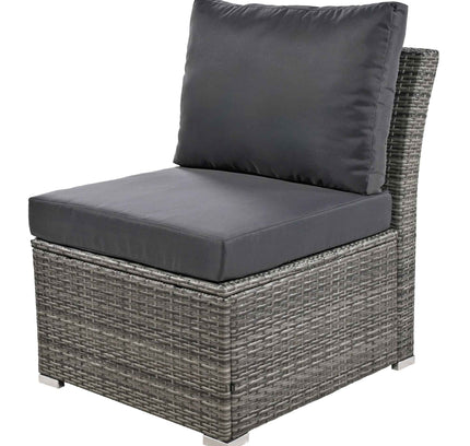 10-Piece Outdoor Rattan Conversation Set with Acacia Coffee Table, Seats 8-9