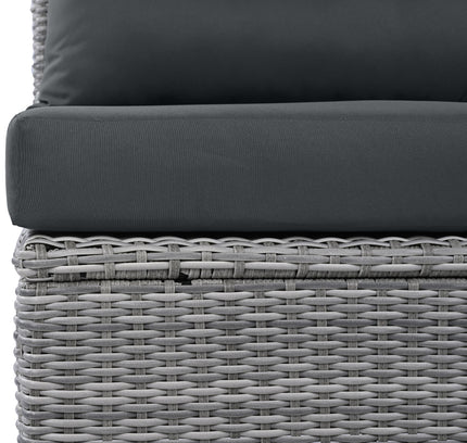 Outdoor Rattan Patio Furniture Set with Adjustable Recliners, Ottomans & Tables