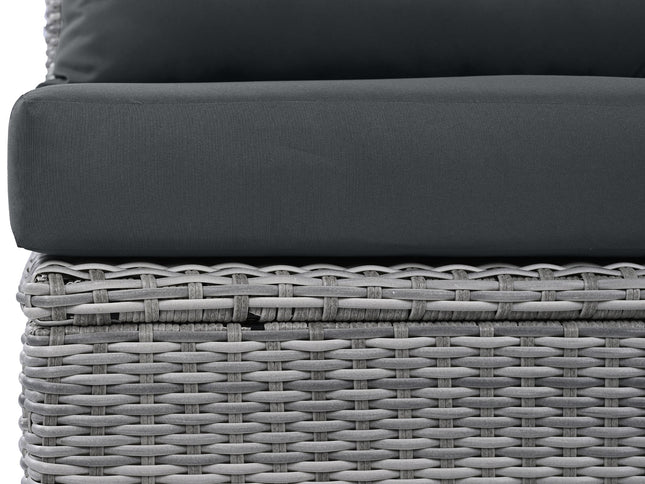 Outdoor Rattan Patio Furniture Set with Adjustable Recliners, Ottomans & Tables