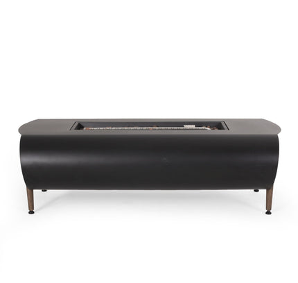 Vernon Rectangular Propane Fire Pit Table | Dark Gray