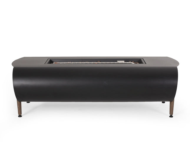 Vernon Rectangular Propane Fire Pit Table | Dark Gray