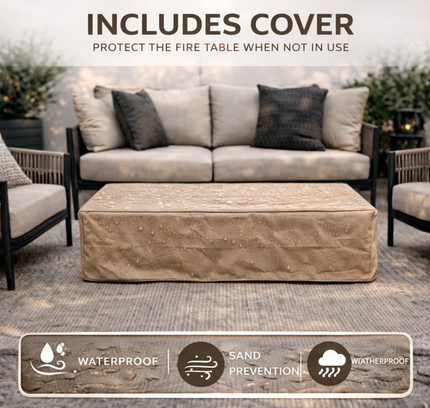 56" Rectangular Propane Fire Pit Table