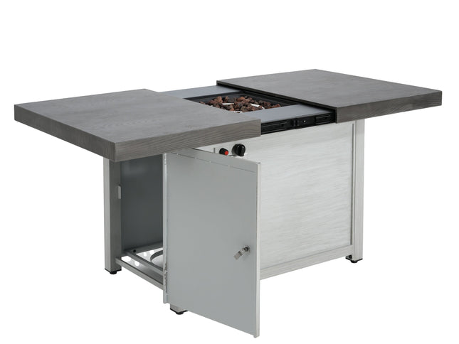 Extendable Rectangular Propane Fire Pit Table | 50,000 BTU