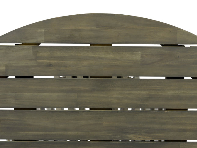 5-Piece Acacia Wood Outdoor Club Chair Dining Set with Round Table — Grey