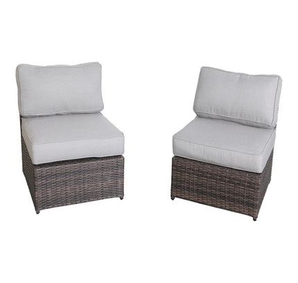 Outdoor Wicker Sectional With Weather Resistant Cushions And Table
