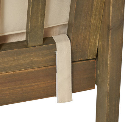 5-Piece Acacia Wood Outdoor Club Chair Dining Set with Round Table — Grey